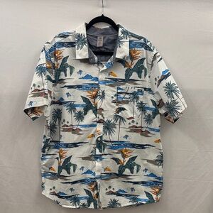 Hurley Men's Palm Tree Print Casual Shirt